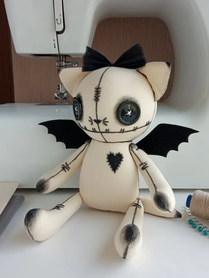 Handmade Doll - Stuffed Cat (Milk Color)