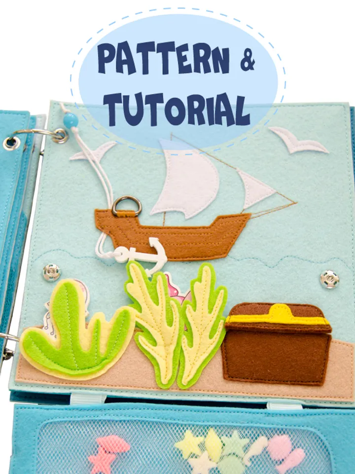 Ship and Treasure, Quiet book page, Pattern and Tutorial, SVG files