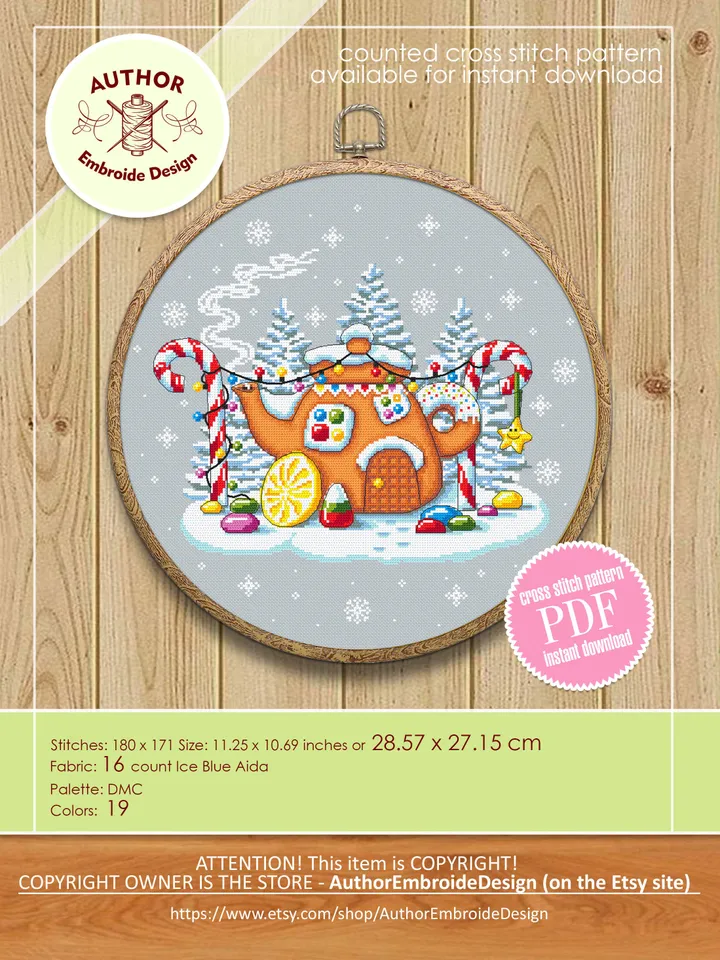 Christmas Gingerbread house cross stitch pattern download PDF Fairy house cross stitch, Winter magic cross stitch Sweet Christmas candy #N84