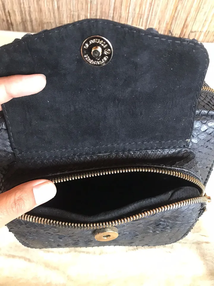 Genuine python skin crossbody sport bag with pocket | designer women leather handbag | snakeprint bag | crossbody purse | gift for her
