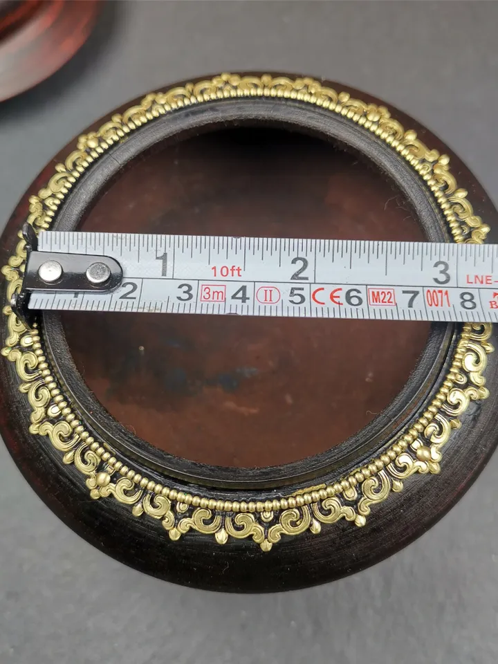 Gandhanra Handmade Tibetan Buddhist Offering Bowl,Shesum Wooden Bowl,Ritual Implement of Lama,6.3" × 4.0”
