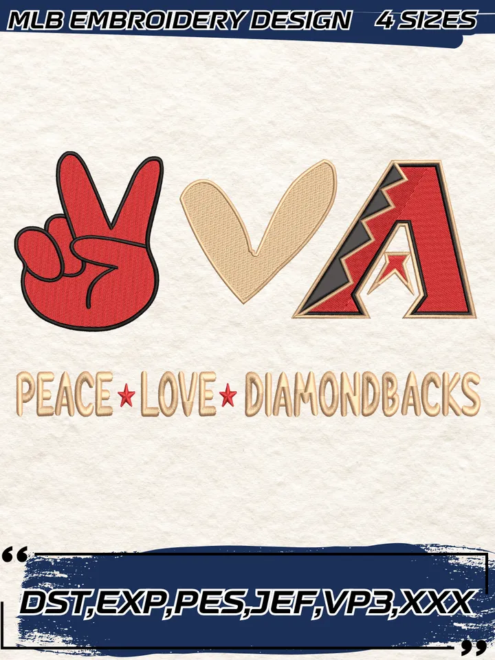 Peace Love Braves Embroidery Design,MLB Embroidery Design,Machine Embroidery Design File,4 Sizes, Digital Download