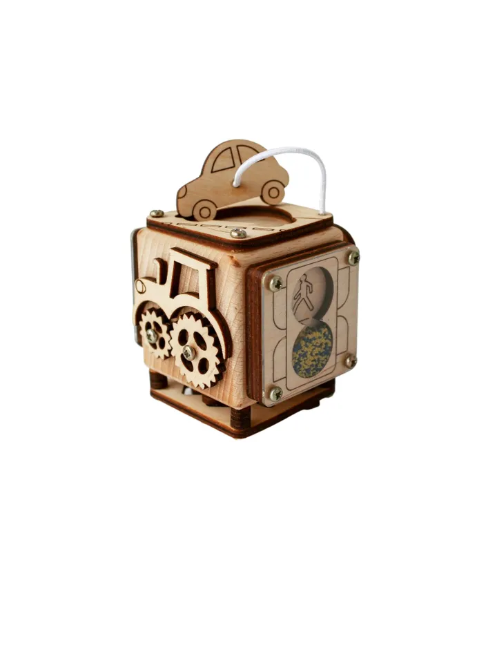 fidget cube - wooden baby Busy cube, montessori toy for toddlers