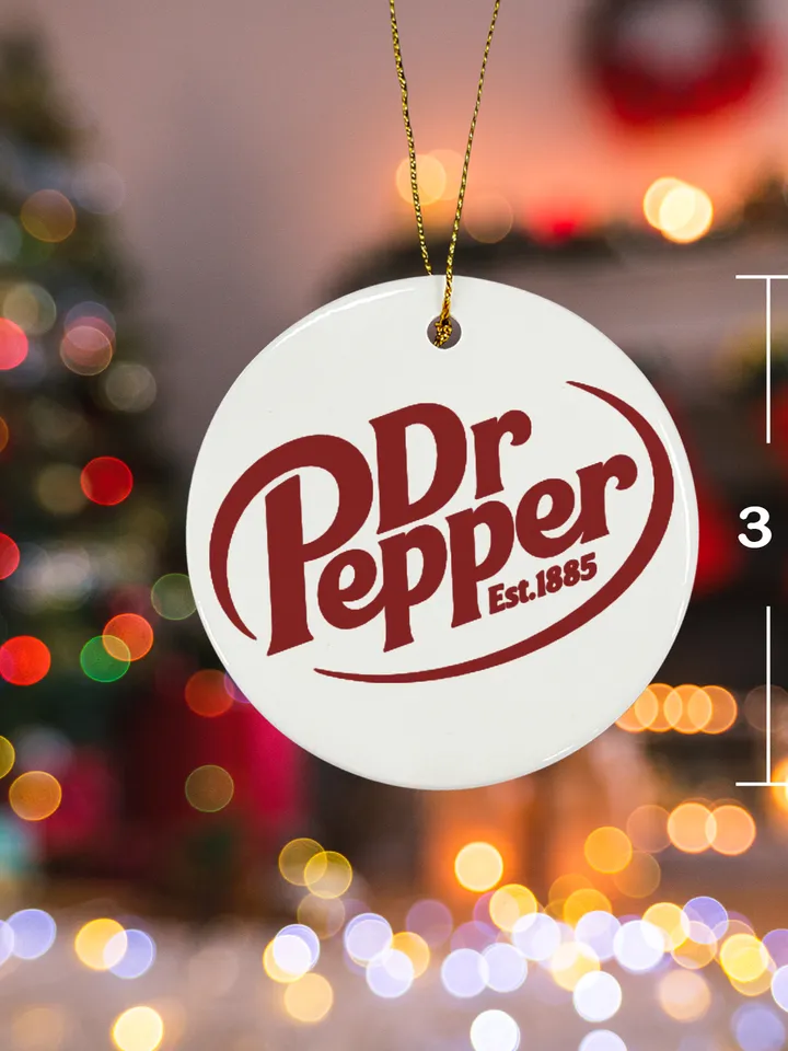 Dr Pepper Christmas Ceramic Ornament
