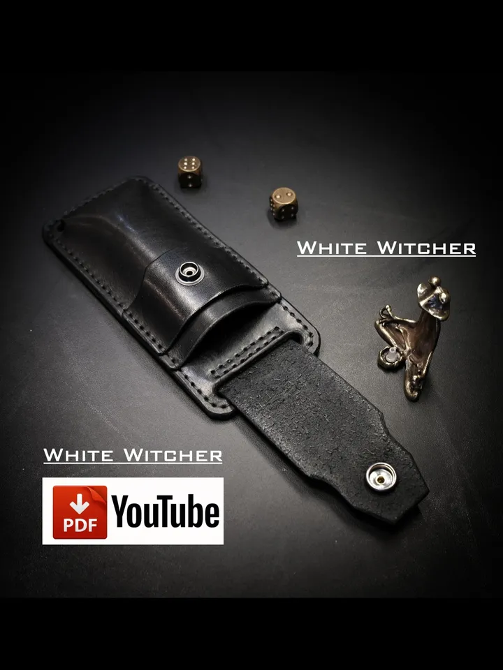 Leather template to make a leather Knife Case Horizontal - 2 sizes. EDC51