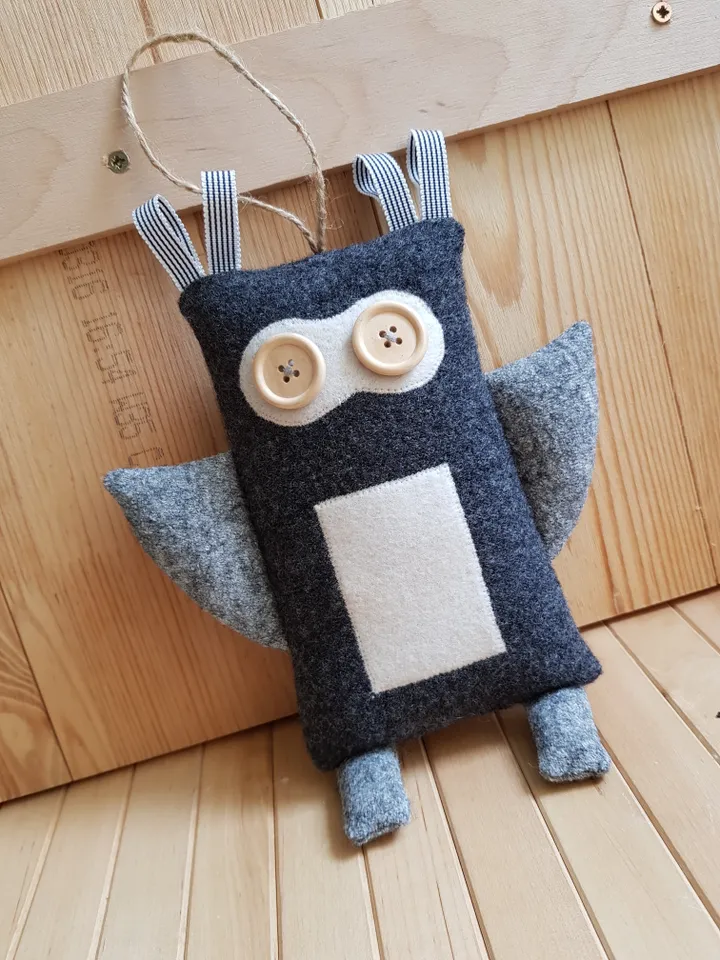 Black OWL sewing pattern PDF, digital tutorial in English, Home decor sewing diy, Halloween doll pattern