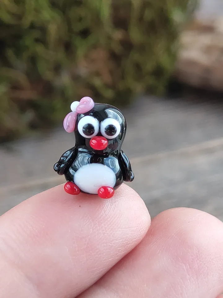 MINIATURE ANIMALS Penguin figurine Penguin miniature Baby penguin Glass penguin decor penguin gift Tiny Penguin Glass figurines Ornaments