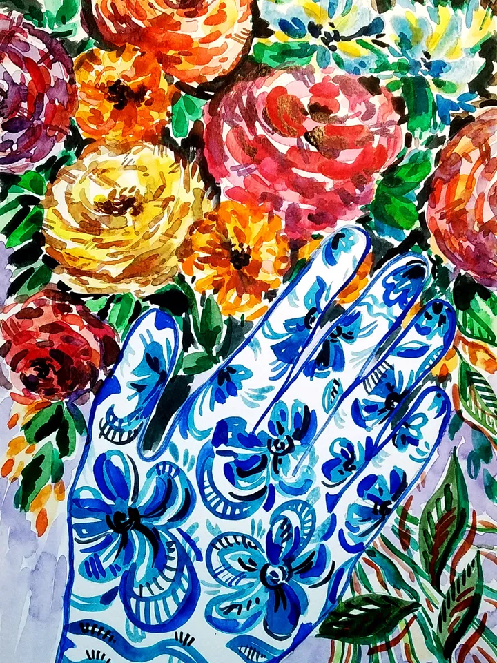 Roses Painting Floral Original Art Boho Painting Flowers Wall Art  11 by 8 Watercolor Artwork Above Sofa Art by TatianaArtShop