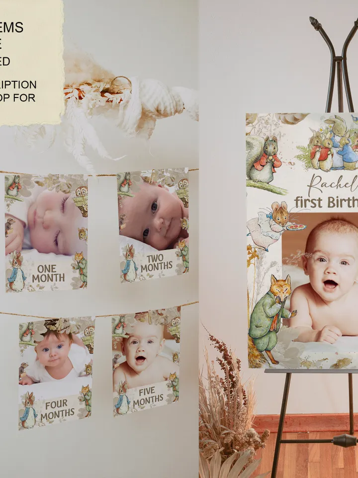 Editable TREAT BAG TOPPER Peter Rabbit First Birthday Label; The tale of Peter Rabbit Party; Peter Rabbit Birthday Template  Download; pr1