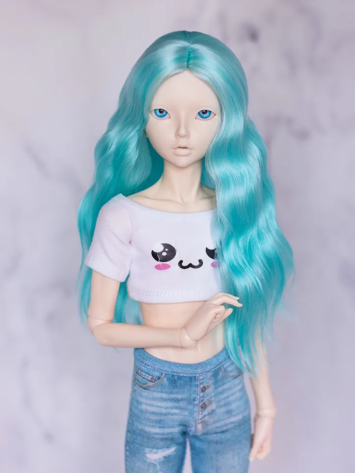 Turquoise angora wig for Minifee