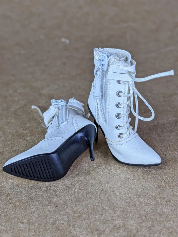 White heels boots for Integrity Toys fashion female dolls (Color Infusion)