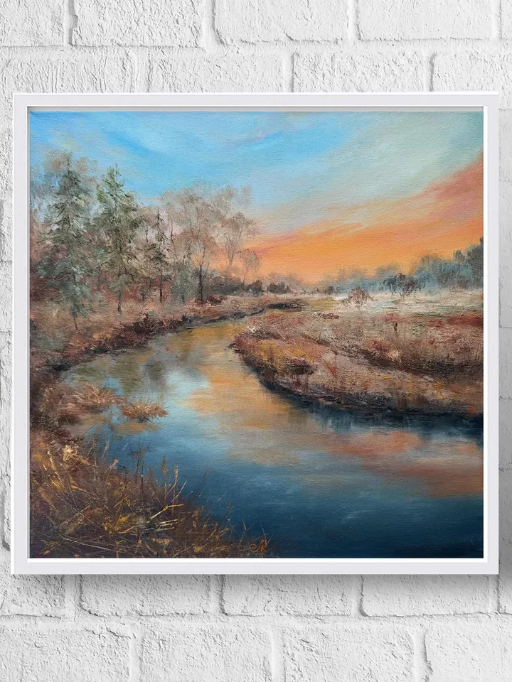 Landscape Original Painting Autumn Oil Wall Art Forest Artwork