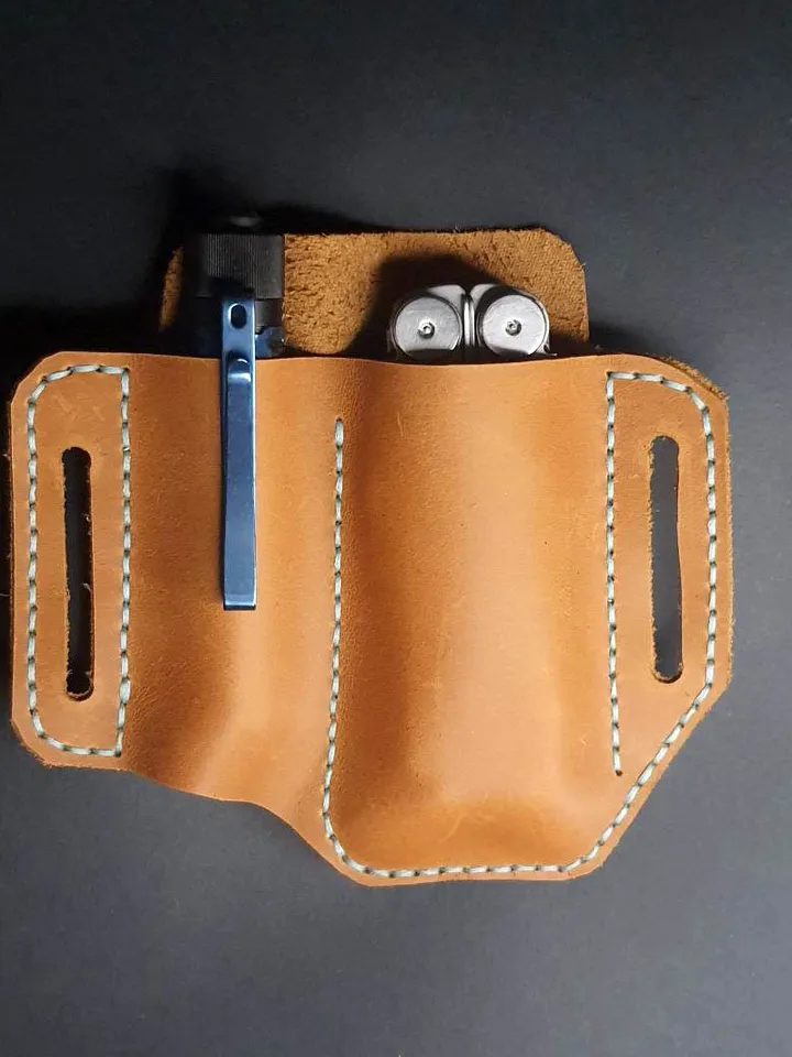 Leatherman, genuine Leather, EDC, Multi-Tool Carrier Sheath, Flashlight Holder, Knives Sheath Holster