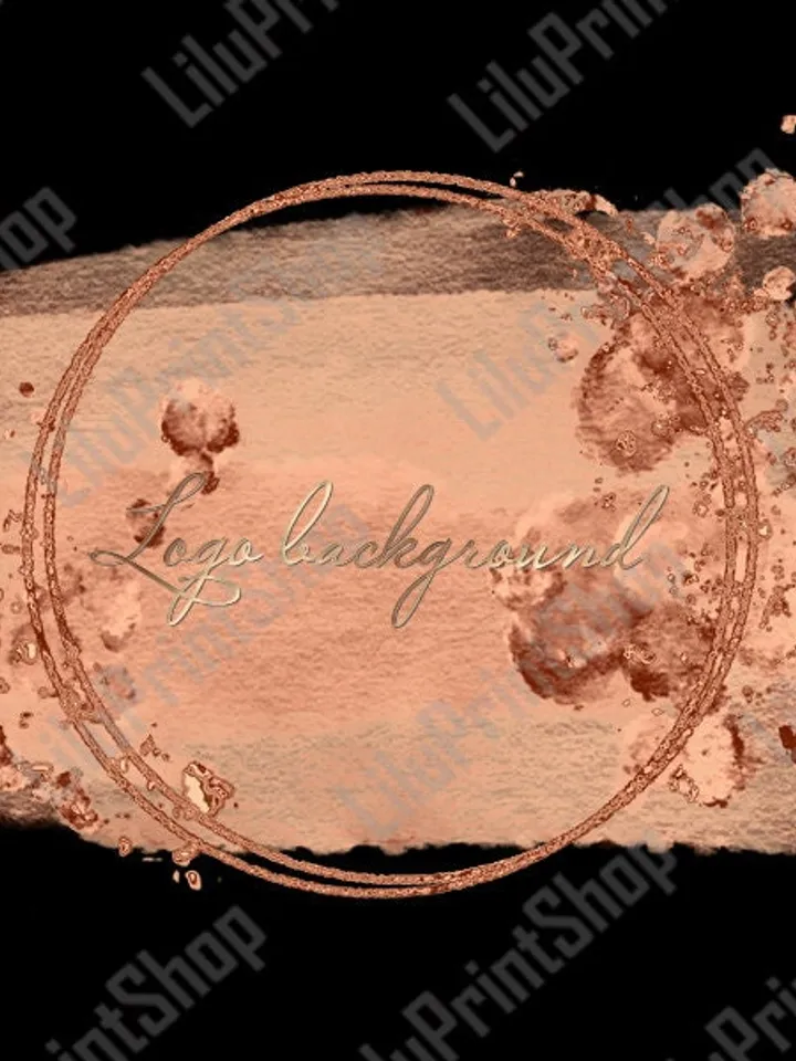 Rose gold Logo Background Png Orange Brush stroke logo png Pink logo design Rose gold confetti logo Digital logo png, Logo Instant download