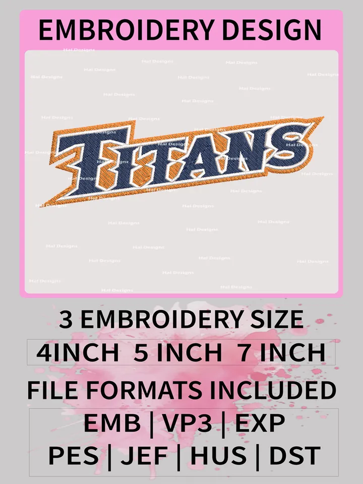 NCAA Cal State Fullerton Titans Embroidery File, 3 Sizes, 6 Formats, NCAA Machine Embroidery Design, NCAA Logo, NCAA Teams