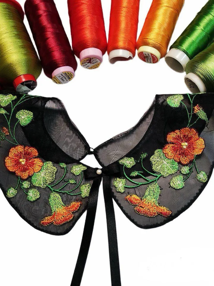 Machine embroidery design collar &quot;Nasturtium&quot;