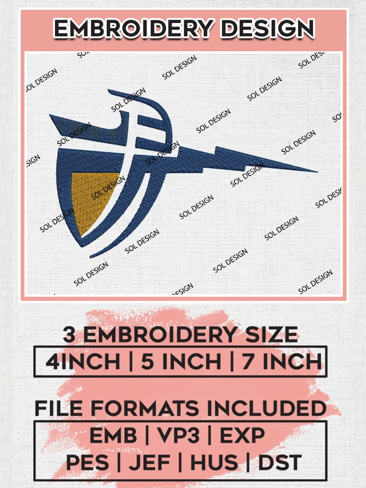 NCAA California Baptist Lancers Mascot Logo Embroidery Designs, NCAA Logo Machine Embroidery Files, NCAA California Baptist Logo, NCAA Embroidery Designs, Machine Embroidery Designs, Digital Download