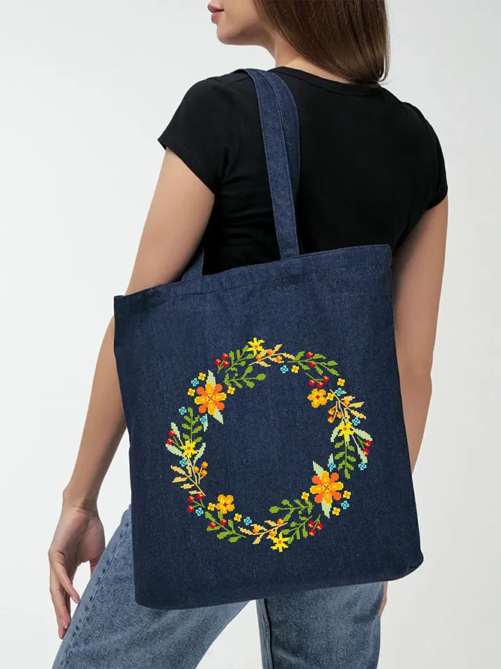 Flower wreath cross stitch pattern PDF download Floral frame cross stitch chart, Flower border hand embroidery, Flowers hoop art design #Y4