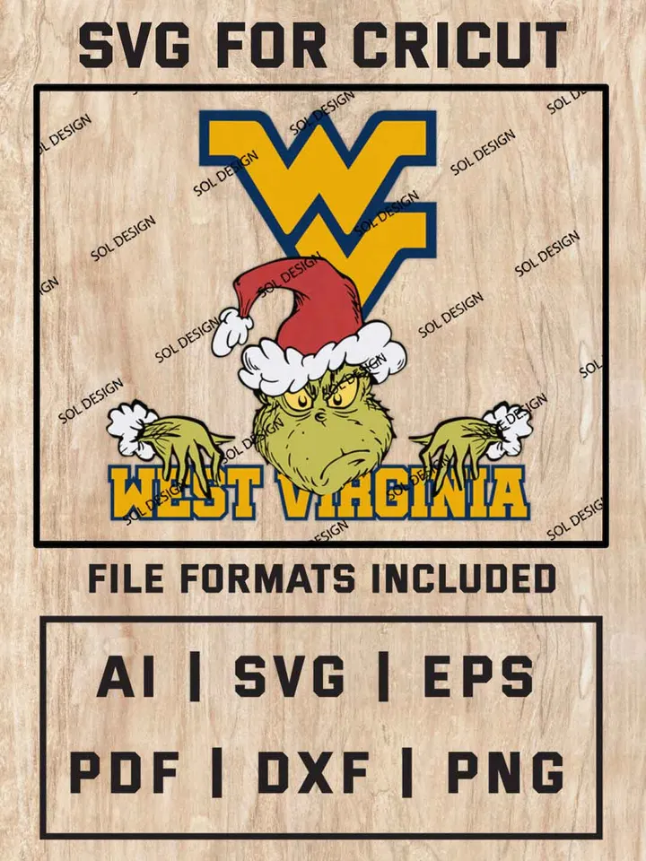 Grinch West Virginia Mountaineers SVG, NCAA SVG Design, NCAA West Virginia Mountaineers SVG, NCAA Mountaineers Cricut, Christmas Svg, Grinch svg, Digital Download