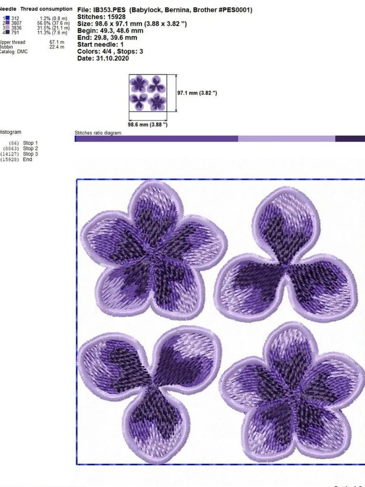 Machine embroidery design violets earrings Digital embroidery pattern Flower motif 3D embroidery chart butterfly embroidery design