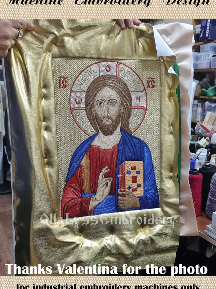 Jesus Christ Pantocrator embroidery design