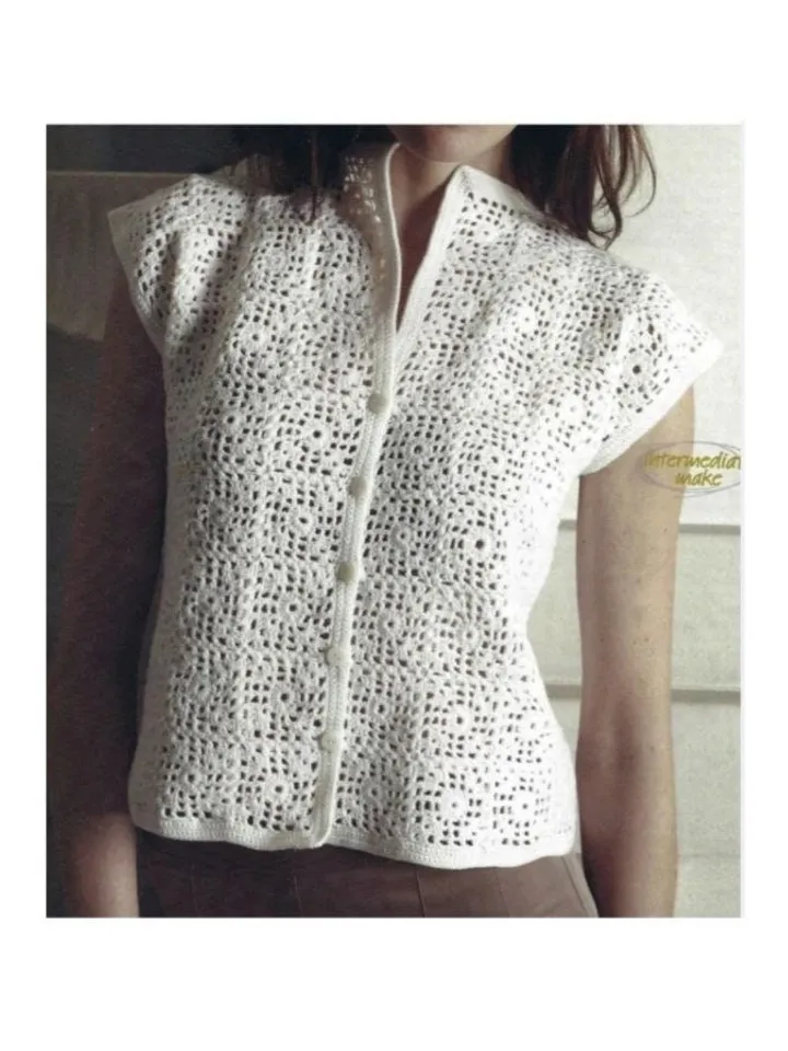 Crochet top pattern, motif top crochet instant download