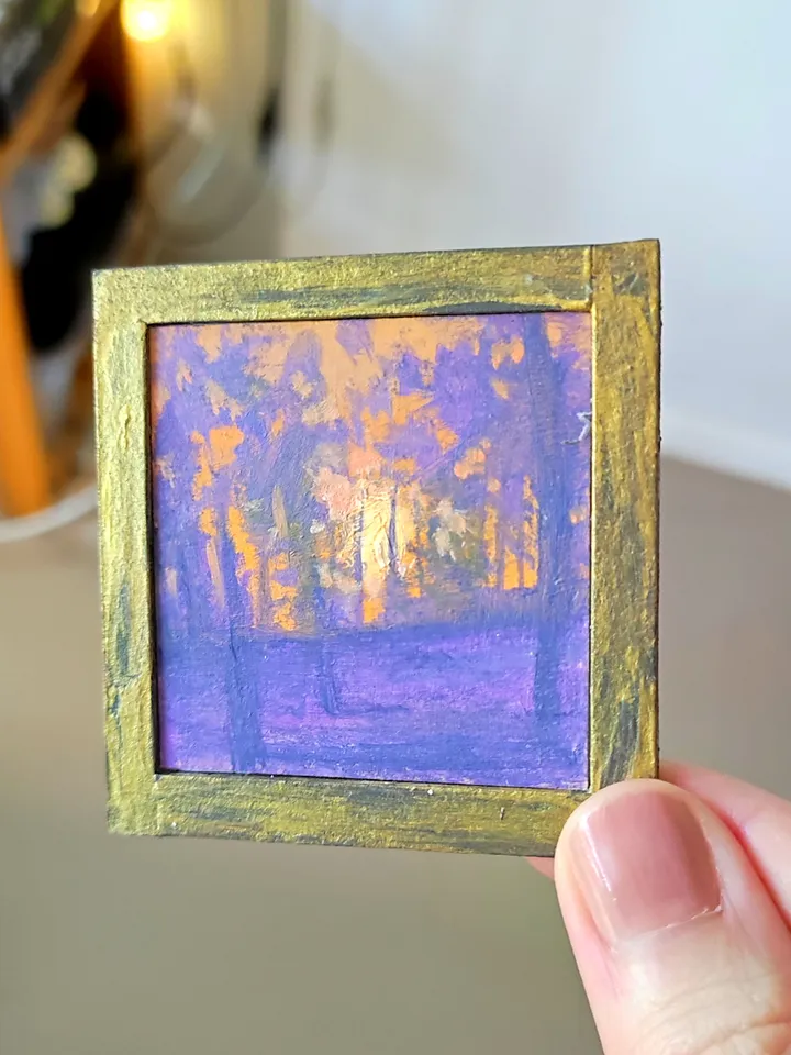 Set of Miniature Oil Paintings for Dollhouses Scale 1/6
