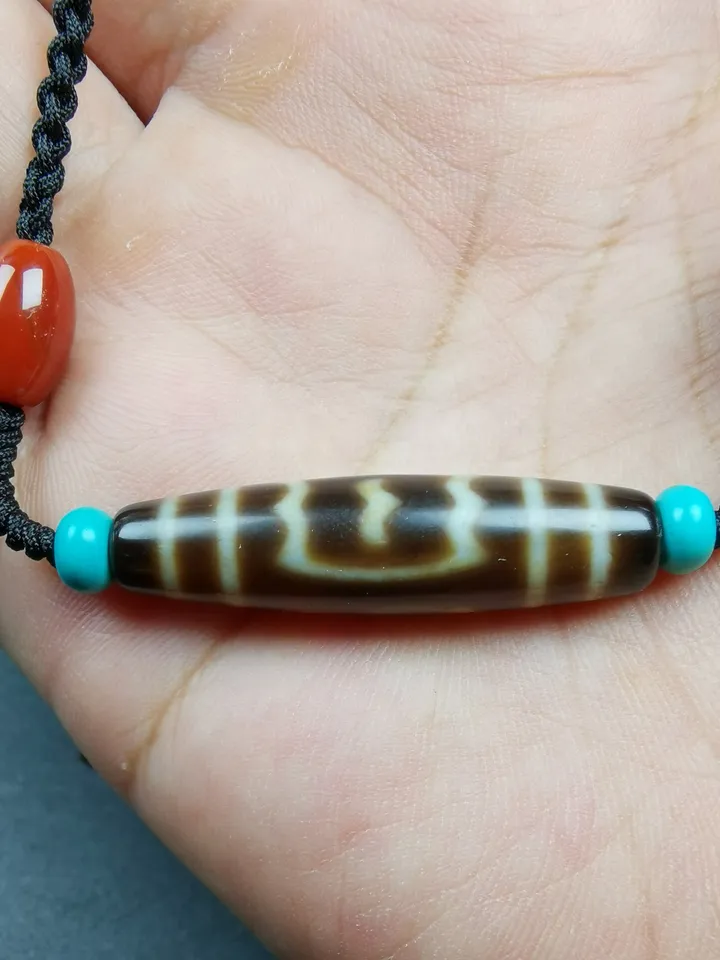 Gandhanra Tibetan Garuda Dzi Bead Necklace,Unique Buddha Amulet and Protection Jewelry