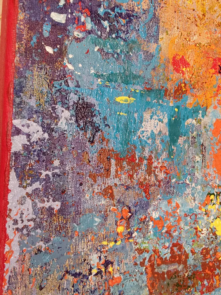 "Autumn in the mountains" acrylic painting on canvas 50х100cm (20x40 inch)