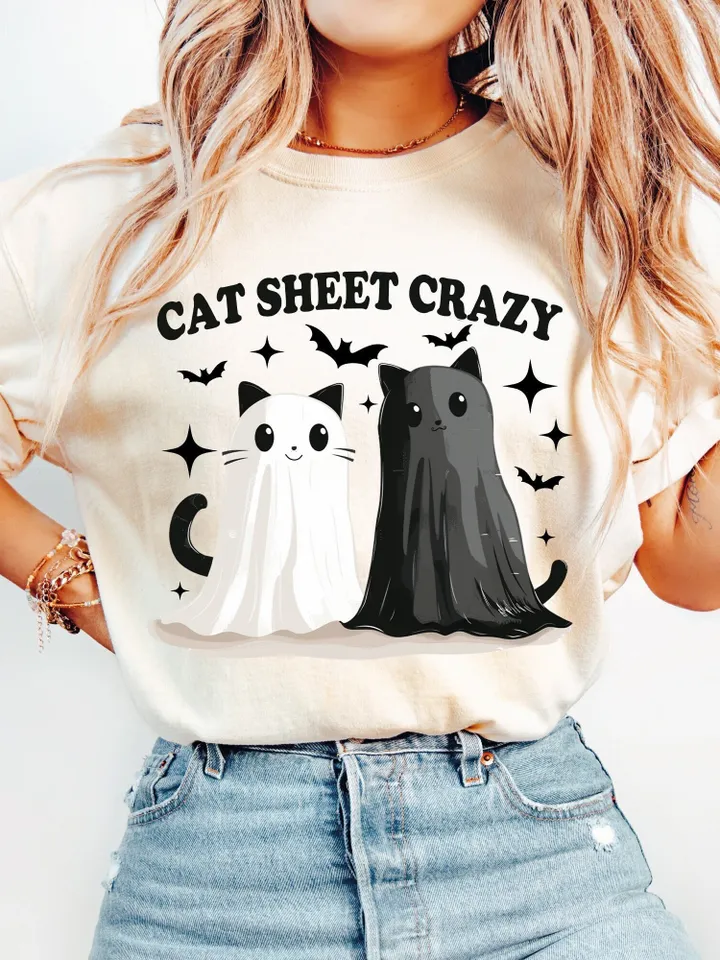 Black Cat Halloween Png, Ghost Cat Png, Halloween Png, Halloween Cat Shirt, Fall Png, Retro Halloween Png,Spooky Season Png,Funny Halloween