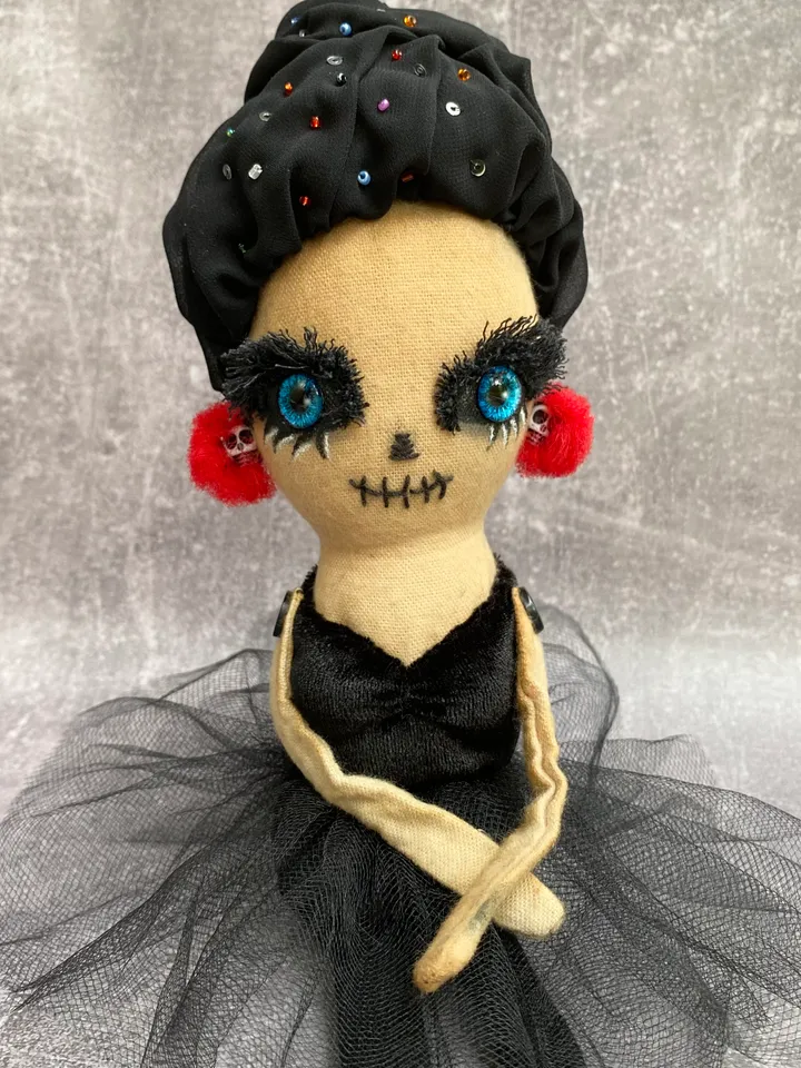 Scary doll for macabre decor . Weird gifts . Cute creepy doll . Halloween doll .