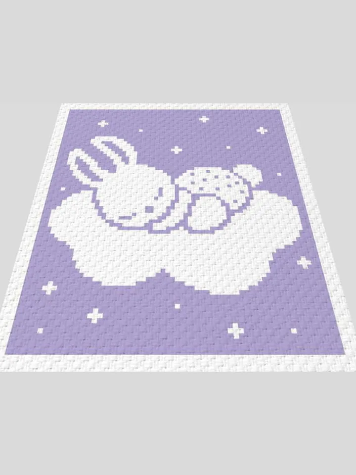 Bunny on the cloud-Crochet C2C graphgan blanket pattern
