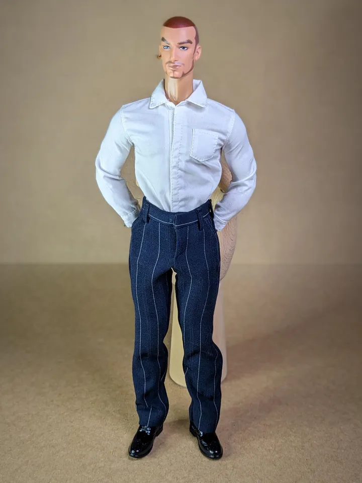 Handmade classic navy pants for 13 inch fashion male dolls (Adonis)