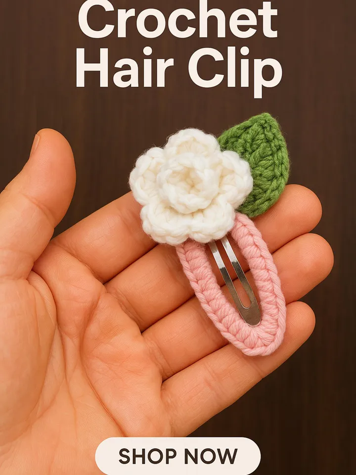 Hairclips Pattern for Kids - Neutral Hair Clip Crochet Pattern - Fall Crochet Pattern for Hairclips - Toddler Hair Clip Crochet Pattern