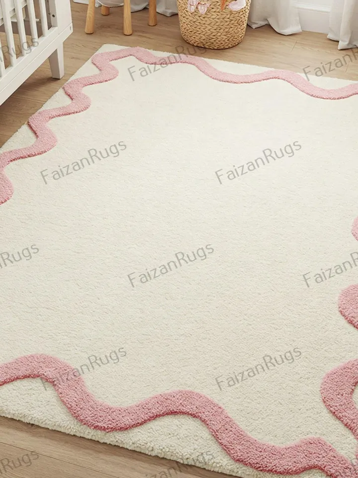 pink rug, Soft rug, aesthetic kids rug, area rug, Home Décor, living room, Dining decor, Bedroom rug, 9x12,10x14,6x9, bold pink, Irregular.