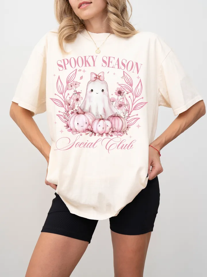 Halloween Cute Ghost png, Social Club png, Spooky Coquette Bow Halloween png, Halloween png, ghost png, Spooky Season png, Coquette png