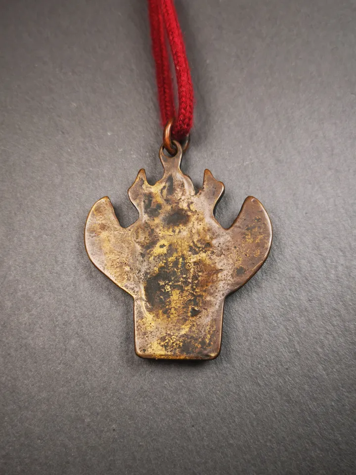 Gandhanra Antique Tibetan Buddhist Amulet,Garuda,Garula,Suparna,Golden-winged Bird Pendant,Made of Copper