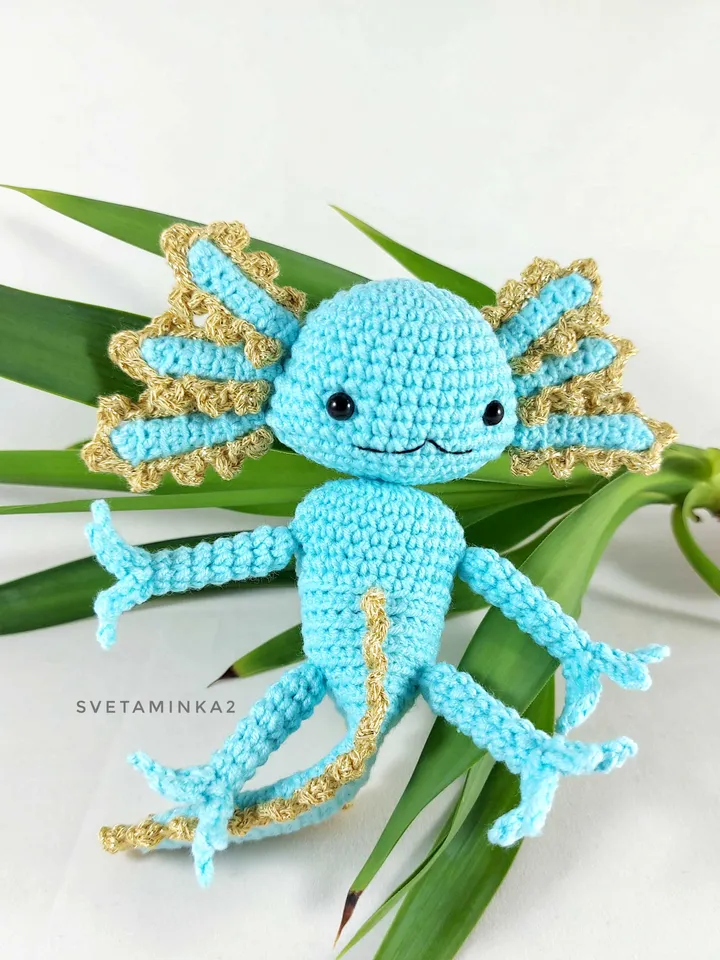 Axolotl Crochet Pattern Amigurumi Toy. Digital Download. PDF.