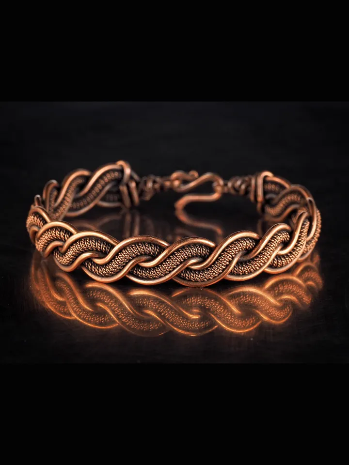 Unique handmade copper wire wrapped bracelet for woman Woven wire copper jewelry Wire wrap art copper jewelry Handmade