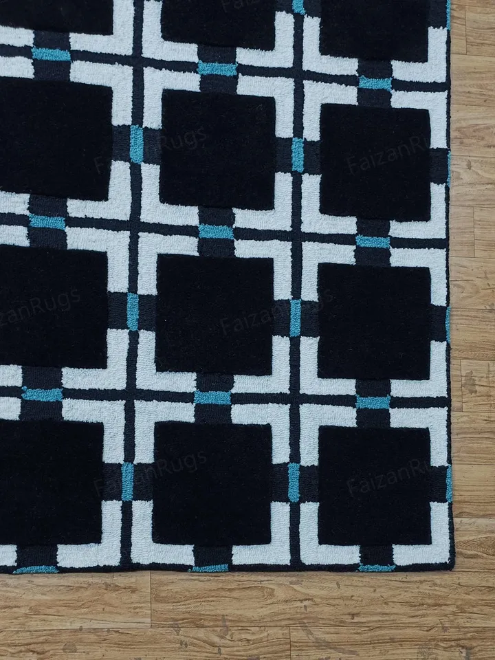 Evelina Kroon Hand Tufted Black Color Rug 100% Wool For Living Room, Bed Room, Kids Room In Any Size 10x14,10x12,9x12,8x10 Hurry Up!