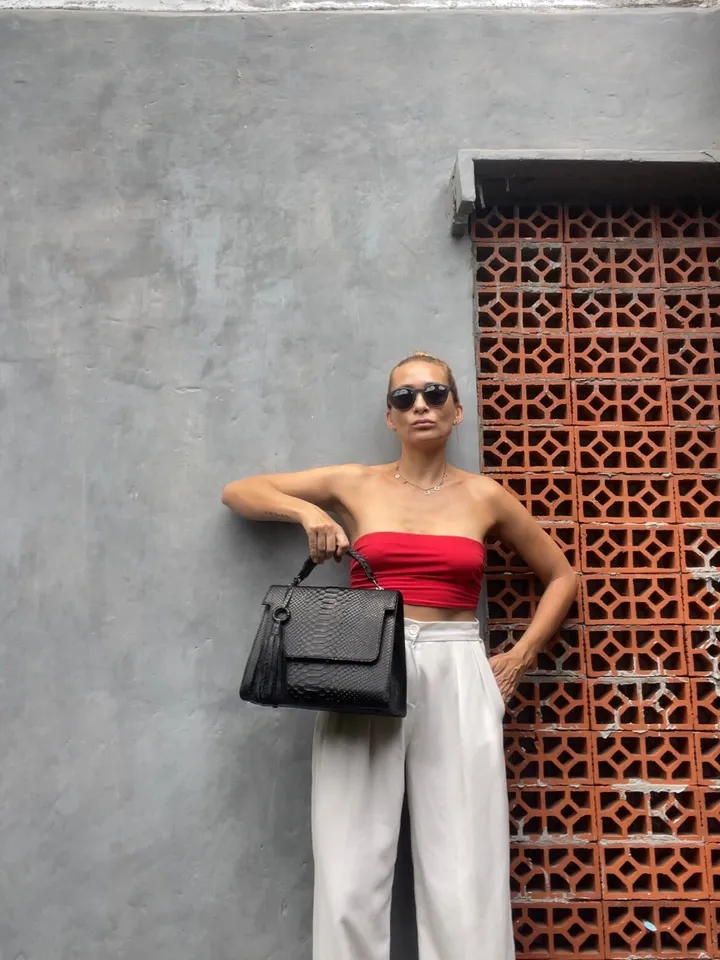 Top handle black classy genuine python skin big bag | exotic leather bags | Elegant women purse | snake skin bag | designer leather bag
