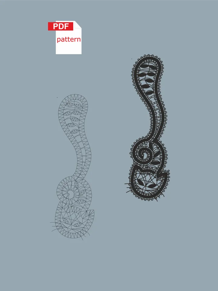 Bobbin lace pattern Bookmark Cat PDF pattern