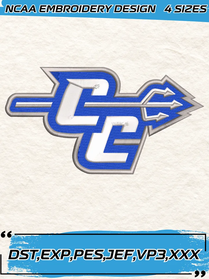 Central Connecticut Blue Devils Logos Embroidery Design,NCAA Logo Embroidery Design,Machine Embroidery Design File,4 Sizes, Digital Download