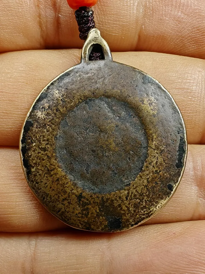 Gandhanra Old Tibetan Buddhist Amulet Badge,Shou-lao, Star of Longevity,Made of Thokcha,Protection Necklace,Spiritual Gift