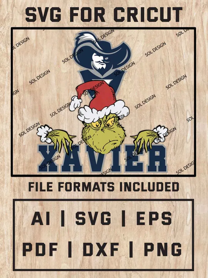 Grinch Xavier Musketeers SVG, NCAA SVG Design, NCAA Xavier Musketeers SVG, NCAA Musketeers Cricut, Christmas Svg, Grinch svg, Digital Download