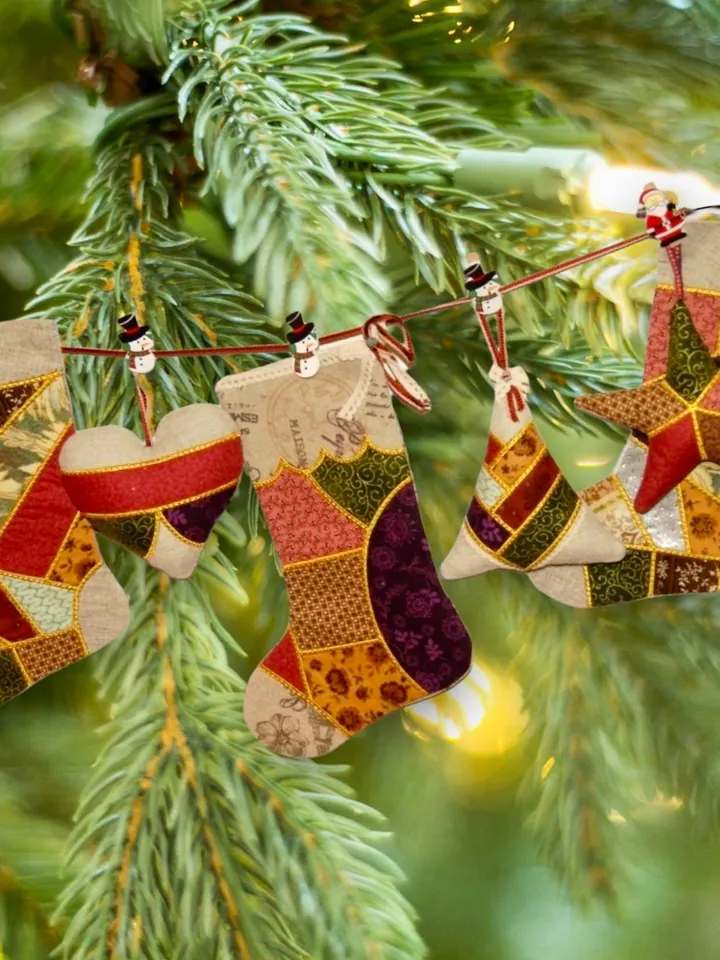 Christmas set of machine embroidery designs in the patchwork style Machine Embroidery Pattern Chtistmas embroidery motif