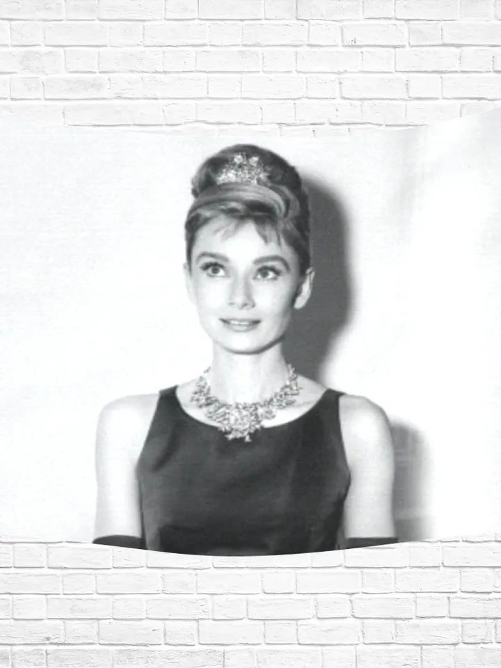 Audrey Hepburn Wall Tapestry, Cotton Linen Wall Hanging