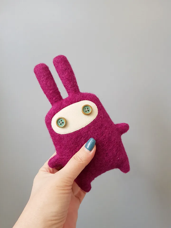 Little pink Rabbit sewing pattern PDF tutorial in English, bunny doll pattern, stuffed animal sewing diy