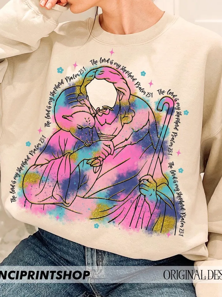 Brush Stroke Jesus Png, The Lord is my Shepherd Png, Easter Bible Verse, Easter Shirt Png, Easter Christian png, Christian Artwork, Easter