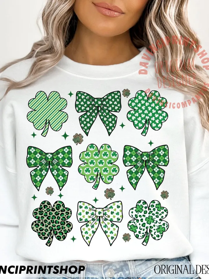 St Patrick's Day Coquette Png, Lucky Shamrock png, St Patrick's Day png, Retro St Patrick's Day png, Irish png, Shamrock png, Lucky png file